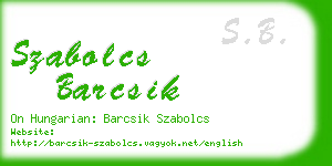 szabolcs barcsik business card
